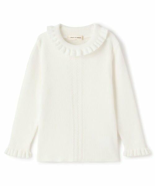 sense of wonder / センス オブ ワンダー ニット・セーター | プチハイネックフリルセーター【日本製】（オフ ホワイト）