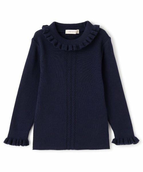 sense of wonder / センス オブ ワンダー ニット・セーター | プチハイネックフリルセーター【日本製】（紺）
