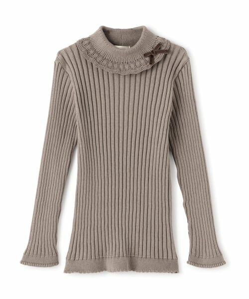 sense of wonder / センス オブ ワンダー ニット・セーター | 【オーガニック】フリル衿リブセーター【日本製】（ココア）