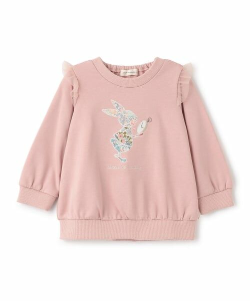 sense of wonder / センス オブ ワンダー スウェット | リバティウサギ時計トレーナー（ピンク）