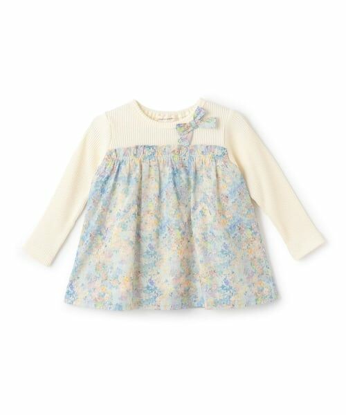 sense of wonder / センス オブ ワンダー その他トップス | 花柄ドッキング長袖チュニック（ブルー）