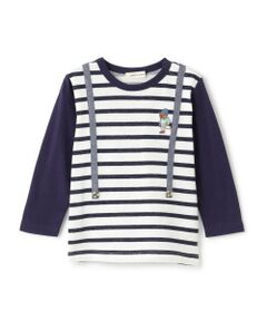 sense of wonder / センス オブ ワンダー Tシャツ | ベア刺しゅうサスペンダー長袖Tシャツ