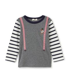 sense of wonder / センス オブ ワンダー Tシャツ | ベア刺しゅうサスペンダー長袖Tシャツ
