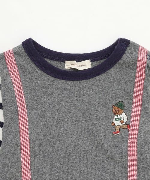 sense of wonder / センス オブ ワンダー Tシャツ | ベア刺しゅうサスペンダー長袖Tシャツ | 詳細2