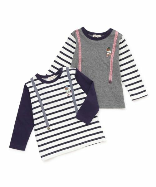 sense of wonder / センス オブ ワンダー Tシャツ | ベア刺しゅうサスペンダー長袖Tシャツ | 詳細7