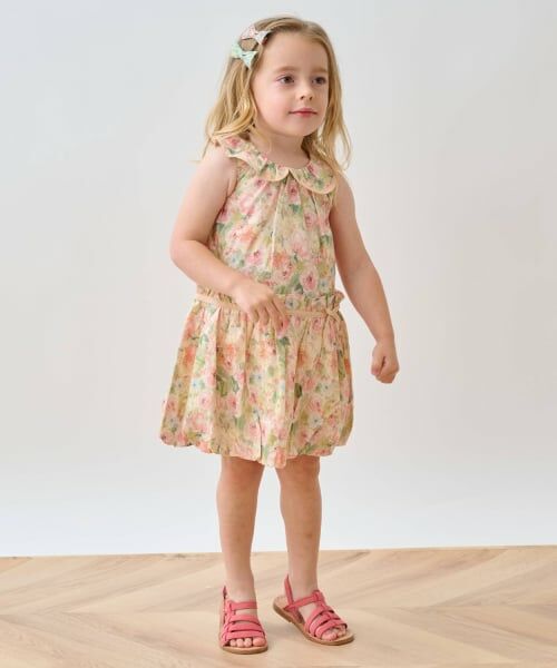 sense of wonder / センス オブ ワンダー ミニ丈・ひざ丈ワンピース | ローズガーデンワンピース（サーモン ピンク）