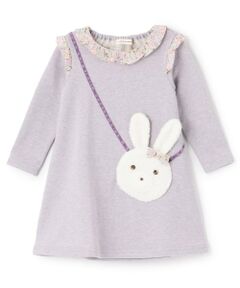 sense of wonder / センス オブ ワンダー ミニ丈・ひざ丈ワンピース | ラメ裏毛ウサギポシェットワンピース