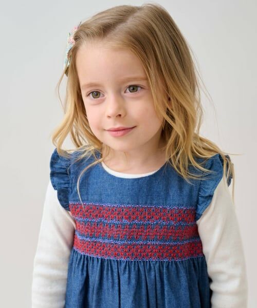 sense of wonder / センス オブ ワンダー ミニ丈・ひざ丈ワンピース | デニムスモッキングジャンパースカート | 詳細12