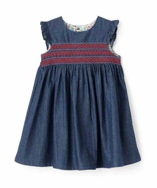 sense of wonder / センス オブ ワンダー ミニ丈・ひざ丈ワンピース | デニムスモッキングジャンパースカート | 詳細8