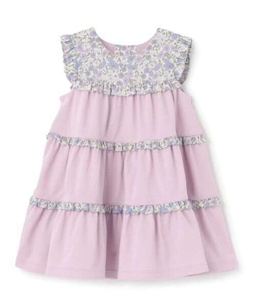 sense of wonder / センス オブ ワンダー ミニ丈・ひざ丈ワンピース | リバティフリルジャンパースカート（ラベンダー）