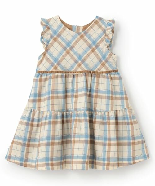 sense of wonder / センス オブ ワンダー ミニ丈・ひざ丈ワンピース | チェックジャンパースカート（ECRU(キナリ)）