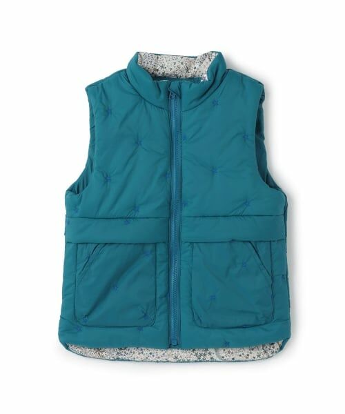 sense of wonder / センス オブ ワンダー ダウンジャケット・ベスト | リバティアデラジャ星刺しゅうベスト（ブルー）