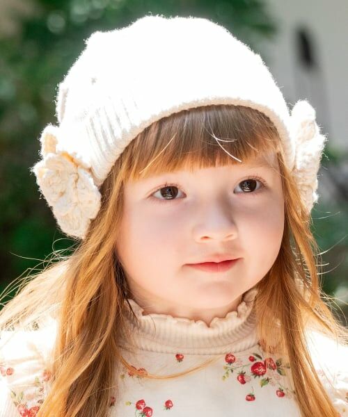 sense of wonder / センス オブ ワンダー ニットキャップ | 【オーガニック】フラワー帽子【日本製】（ECRU(キナリ)）