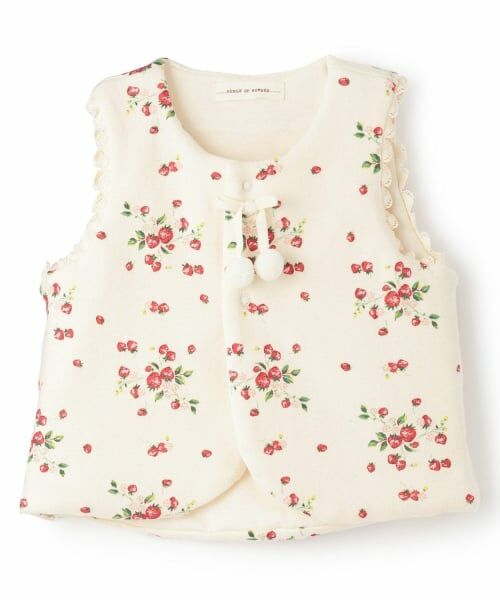 sense of wonder / センス オブ ワンダー ベビー・キッズウエア | 【オーガニック】野イチゴベスト【日本製】（ECRU(キナリ)）