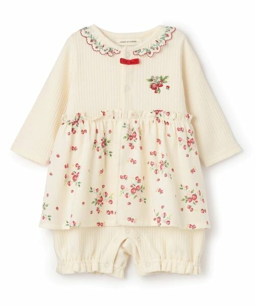 sense of wonder / センス オブ ワンダー ロンパース | 【オーガニック】野イチゴ長袖ロンパース【日本製】（ECRU(キナリ)）