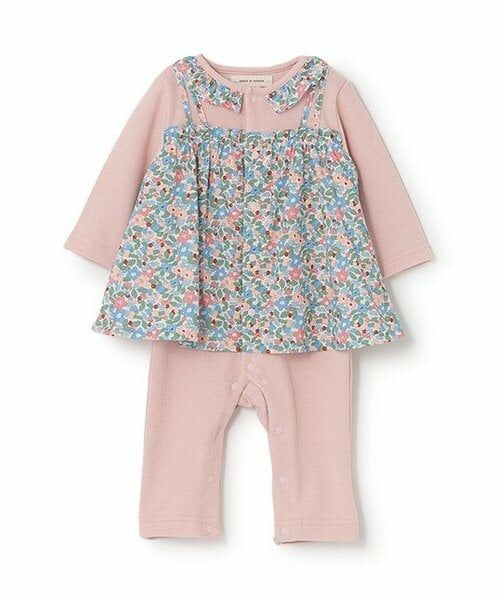 sense of wonder / センス オブ ワンダー ロンパース | 小花柄レイヤードカバーオール（ピンク）