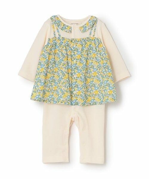 sense of wonder / センス オブ ワンダー ロンパース | 小花柄レイヤードカバーオール（レモン イエロー）