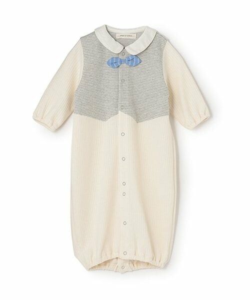 sense of wonder / センス オブ ワンダー ロンパース | 【オーガニック】レイヤードベスト2WAYオール【日本製】（ECRU(キナリ)）