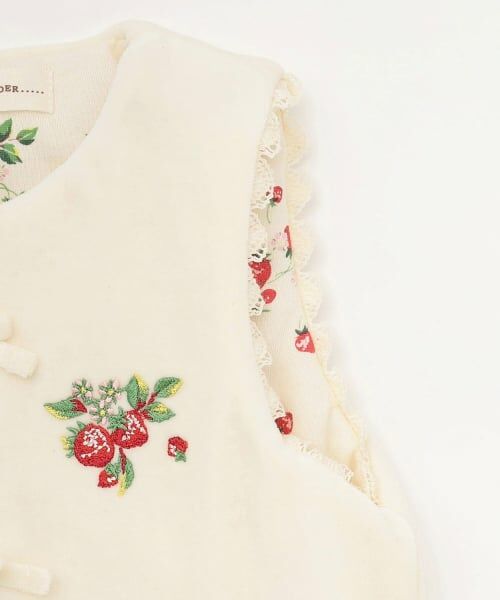 sense of wonder / センス オブ ワンダー ベビー・キッズウエア | 【オーガニック】野イチゴ刺しゅうベスト【日本製】 | 詳細3
