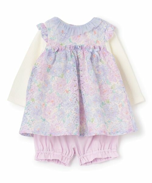 sense of wonder / センス オブ ワンダー ベビー・キッズウエア | フラワーレースワンピーススーツ【日本製】（ラベンダー）