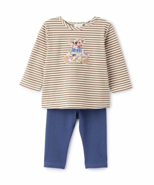 sense of wonder / センス オブ ワンダー ベビー・キッズウエア | キューフォーザズーテディベア長袖Tシャツスーツ（モカ茶）
