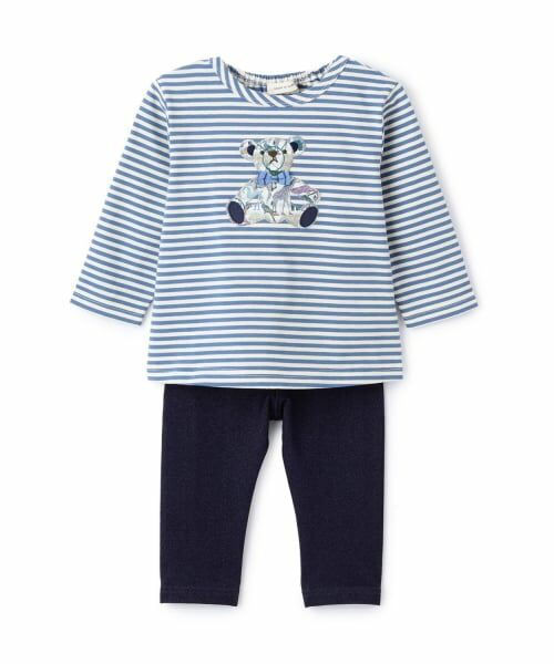 sense of wonder / センス オブ ワンダー ベビー・キッズウエア | キューフォーザズーテディベア長袖Tシャツスーツ（ブルー）