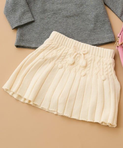 sense of wonder / センス オブ ワンダー ショート・ハーフ・半端丈パンツ | インナーパンツつきニットスカート（ECRU(キナリ)）