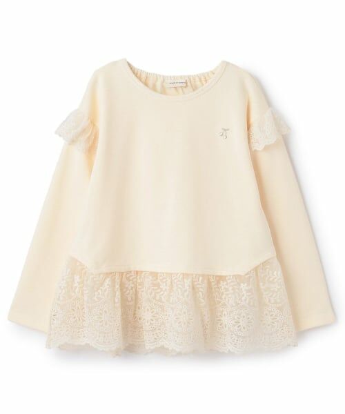 sense of wonder / センス オブ ワンダー その他トップス | 裾チュールレースチュニック（ECRU(キナリ)）