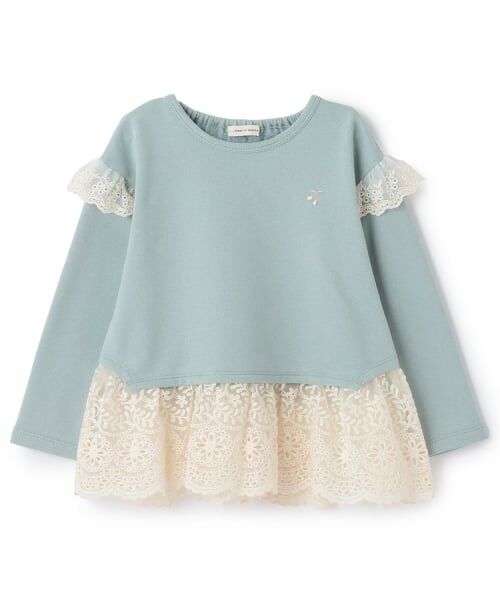 sense of wonder / センス オブ ワンダー その他トップス | 裾チュールレースチュニック（ブルー グレー）