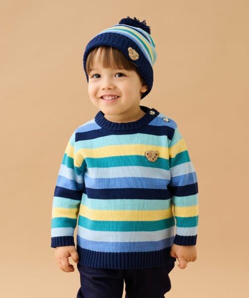 sense of wonder / センス オブ ワンダー ニット・セーター | マルチボーダーセーター（ブルー グリーン）