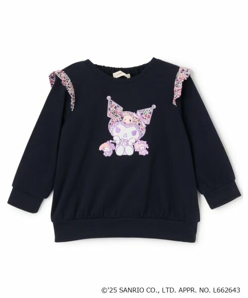 sense of wonder / センス オブ ワンダー スウェット | 【クロミ】リバティファブリックアップリケトレーナー（紺）