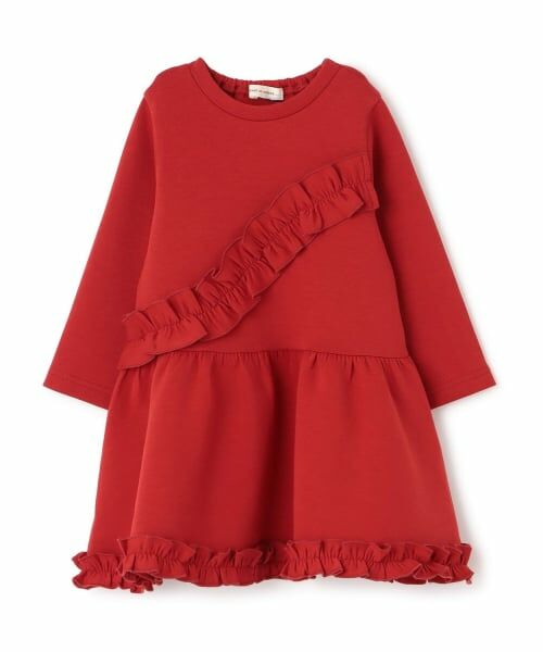 sense of wonder / センス オブ ワンダー ミニ丈・ひざ丈ワンピース | ダンボールフリルワンピース（赤）