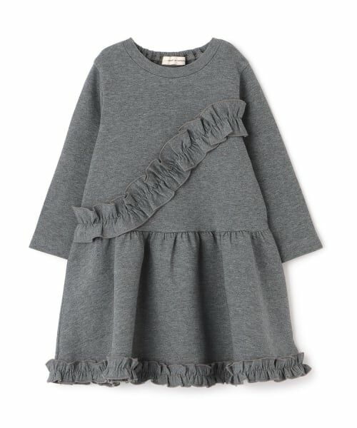 sense of wonder / センス オブ ワンダー ミニ丈・ひざ丈ワンピース | ダンボールフリルワンピース（チャコール）