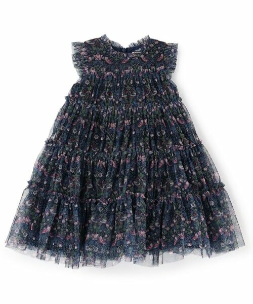 sense of wonder / センス オブ ワンダー ミニ丈・ひざ丈ワンピース | リバティチュールドレス(紺)