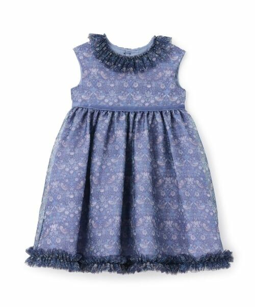 sense of wonder / センス オブ ワンダー ミニ丈・ひざ丈ワンピース | リバティオーガンジードレス（ブルー）