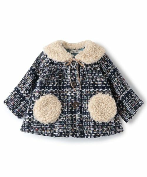 sense of wonder / センス オブ ワンダー その他アウター | ティペットつきロービングチェックコート（紺）