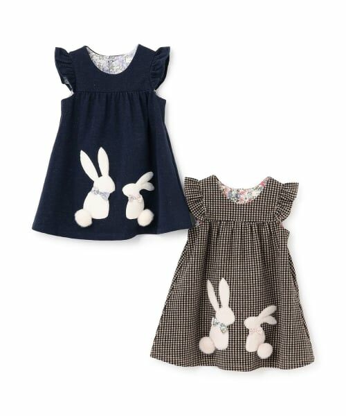 sense of wonder / センス オブ ワンダー ミニ丈・ひざ丈ワンピース | ウサギアップリケジャンパースカート | 詳細10