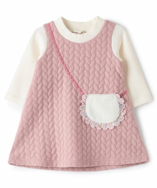 sense of wonder / センス オブ ワンダー ミニ丈・ひざ丈ワンピース | リバティフリルケーブルワンピース（ピンク）