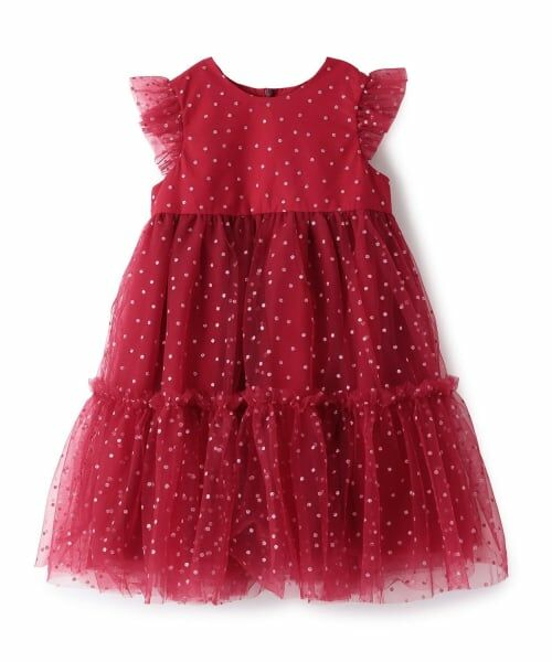 sense of wonder / センス オブ ワンダー ミニ丈・ひざ丈ワンピース | キラキラドットワンピース（赤）