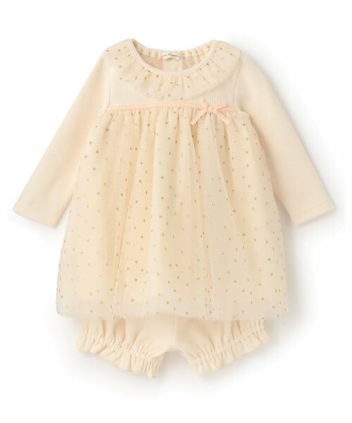 sense of wonder / センス オブ ワンダー ベビー・キッズウエア | キラキラドットベビースーツ（ECRU(キナリ)）