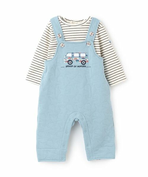 sense of wonder / センス オブ ワンダー ベビー・キッズウエア | リバティアップリケサロペットスーツ（ブルー）