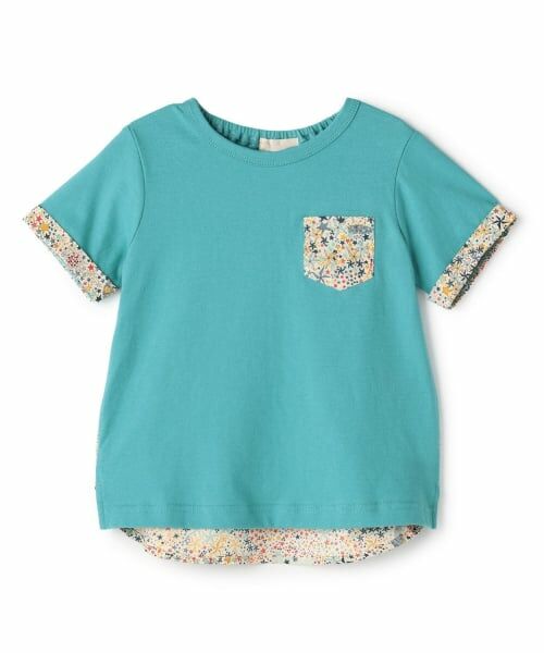 sense of wonder / センス オブ ワンダー Tシャツ | 切り替え半袖Tシャツ（ブルー グリーン）