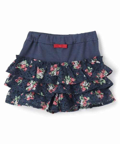 sense of wonder / センス オブ ワンダー ショート・ハーフ・半端丈パンツ | 野イチゴレースフリルパンツ【日本製】（紺）