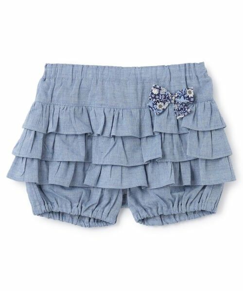 sense of wonder / センス オブ ワンダー ショート・ハーフ・半端丈パンツ | オーガニックフリルショートパンツ【日本製】（ブルー）