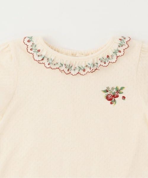 sense of wonder / センス オブ ワンダー Tシャツ | 野イチゴ刺しゅう半袖Tシャツ【オーガニック】【日本製】 | 詳細2