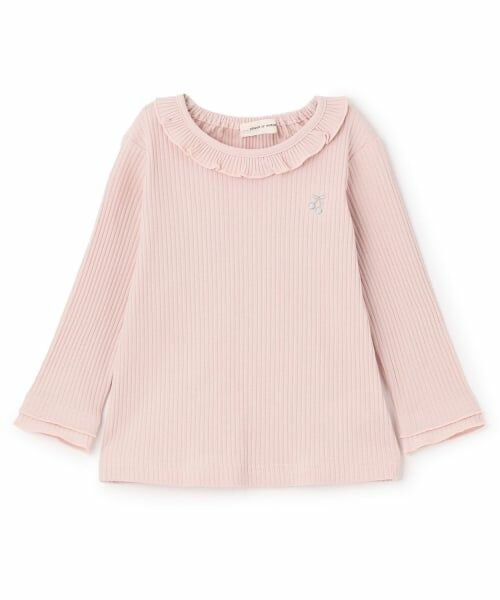 sense of wonder / センス オブ ワンダー Tシャツ | メローフリル長袖Tシャツ（ライト ピンク）