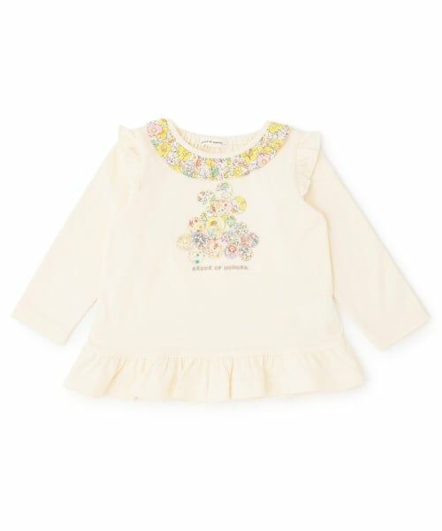 sense of wonder / センス オブ ワンダー Tシャツ | リバティフラワー長袖Tシャツ（ECRU(キナリ)）