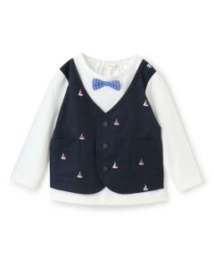 sense of wonder / センス オブ ワンダー Tシャツ | ヨット刺しゅうベストレイヤード長袖Tシャツ