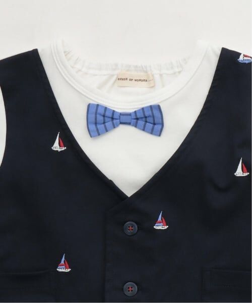 sense of wonder / センス オブ ワンダー Tシャツ | ヨット刺しゅうベストレイヤード長袖Tシャツ | 詳細2