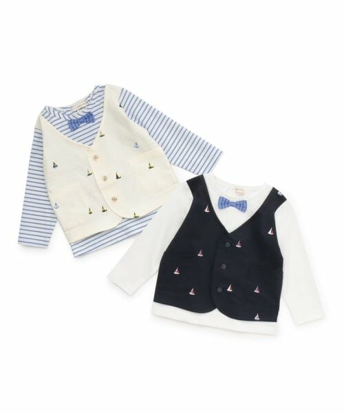 sense of wonder / センス オブ ワンダー Tシャツ | ヨット刺しゅうベストレイヤード長袖Tシャツ | 詳細7